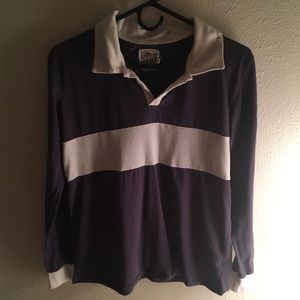 CAMP COLLECTION Navy Rugby Longsleeve Tee Size L